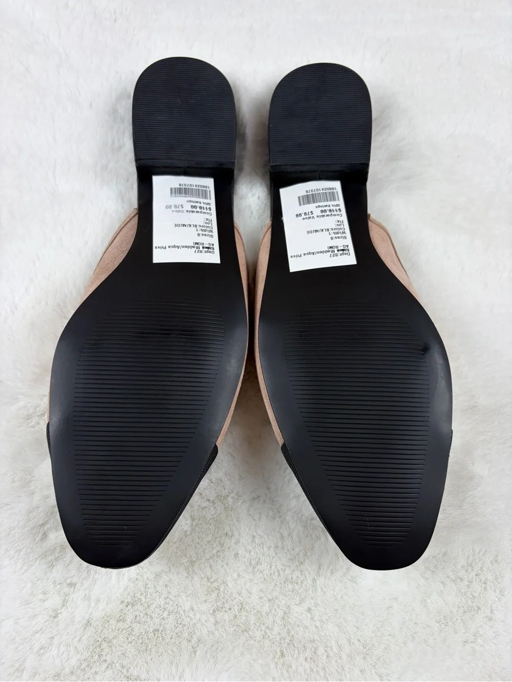 AQUA Bloomingdale’s Snip Toe Flats NEW Black/Nude 8 - Picture 8 of 9